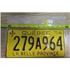 Image 1 : One Quebec License Plate # 279A964 Never Used