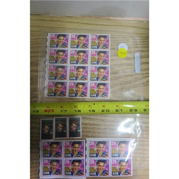 20 Elvis and 3 James Dean Stamps