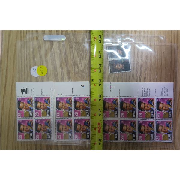 16 Elvis and 2 James Dean Stamps