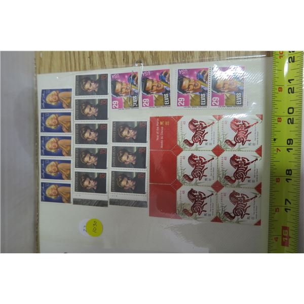 5 Marilyn Monroe 8 James Dean, 4 Elvis 6 CDN Stamps