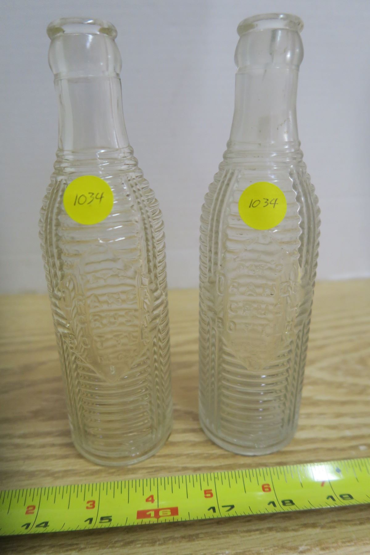 Clear Orange Crush Bottle Prior to 1937 *ONE HAS CHIP* Schmalz