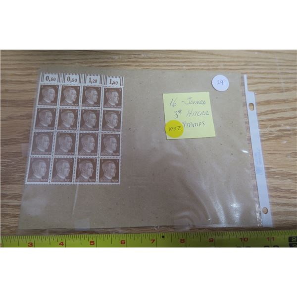sheet of 16 Hitler stamps