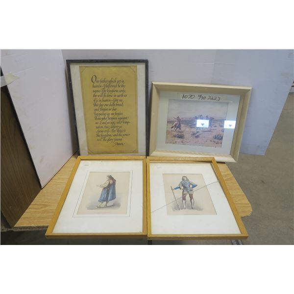 4 Wall Hangings of Various Sizes, People