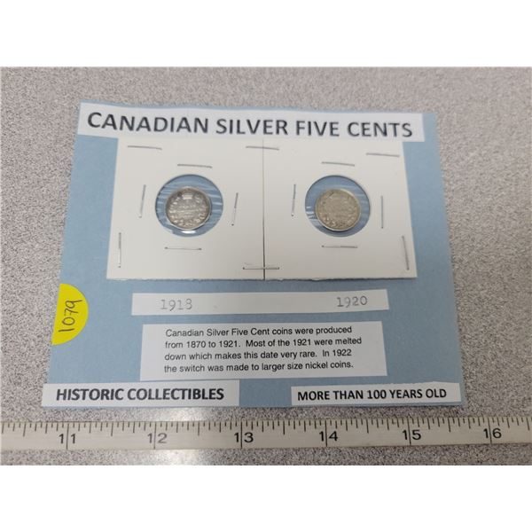 Silver 5¢ 1918 & 1920