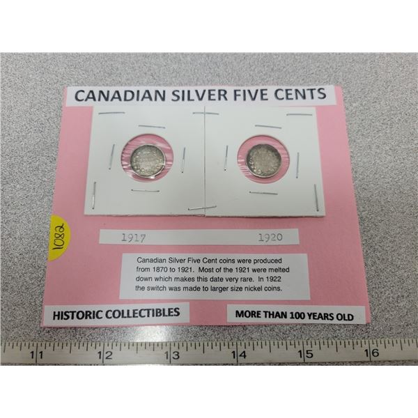 silver 5¢ 1917 & 1920