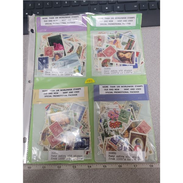 Four 100 stamp packages