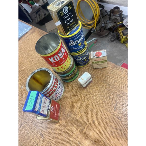 (10) lot of tobacco and kitchen tins