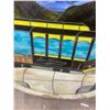 Image 2 : Framed stain glass 36" San Francisco train car- some damage