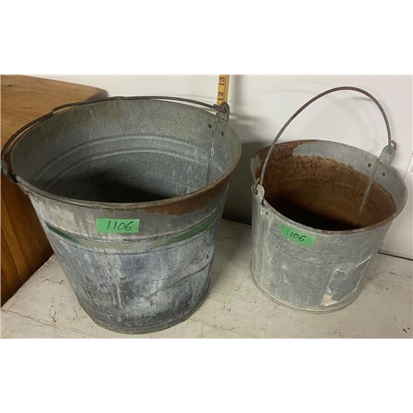 2 Galvanized Pails