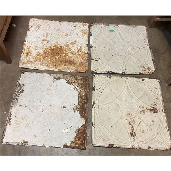 4 Tin Tile 24" x 24" - Some Rust
