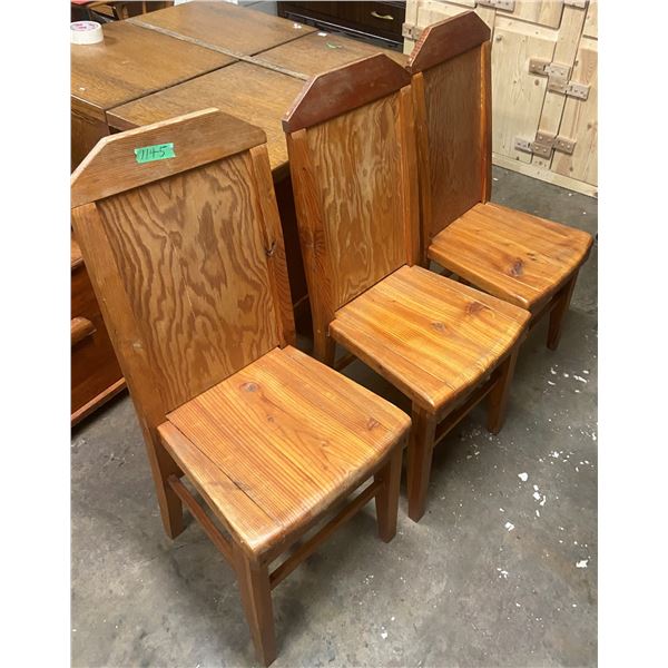 3 Firwood Kitchen Chairs Homemade