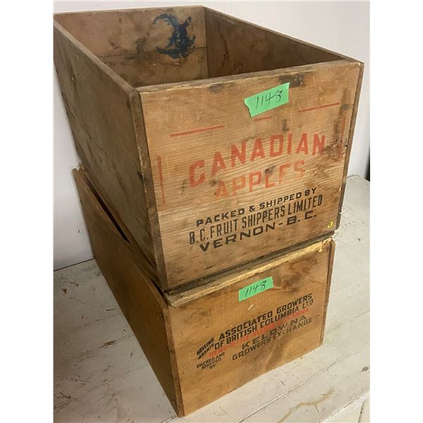 2 Vintage Wooden Fruit Crates