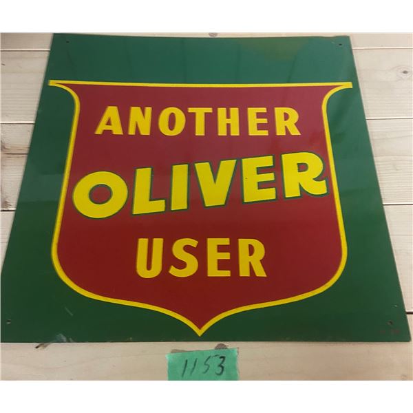 Oliver Tractor Sign Tin - 12" x 12" Can not Verify Age - Looks New