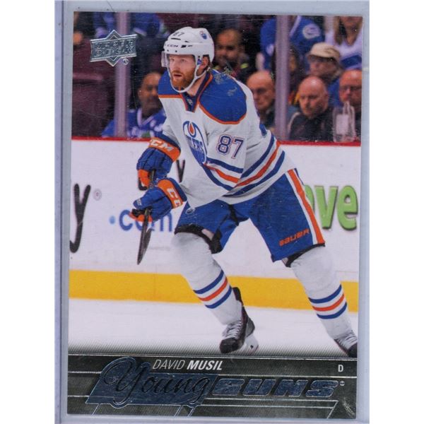 Rookie David Musil 2015-2016 Upper Deck Series Two Hockey Card # 485 Young Guns