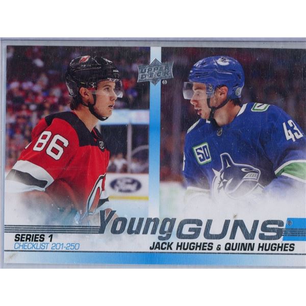 Jack Hughes & Quinn Hughes 2019-2020 Upper Deck Series 1 Hockey Card # 250