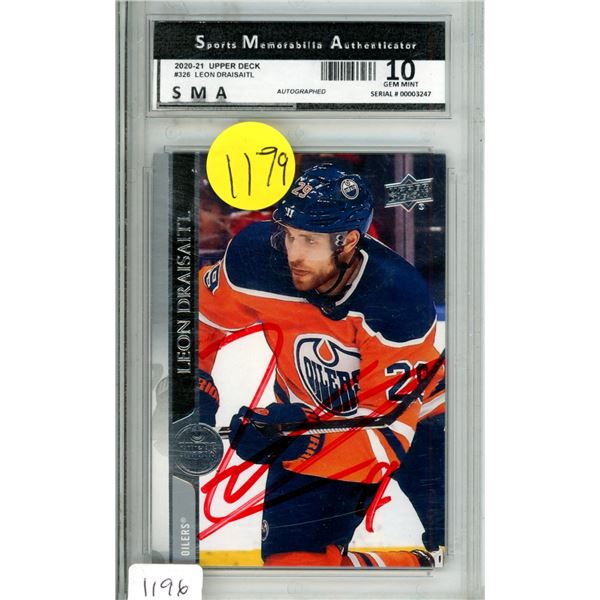 Leon Draisaitl 2020-2021 Upper Deck #326 SMA graded 10 Gem Mint