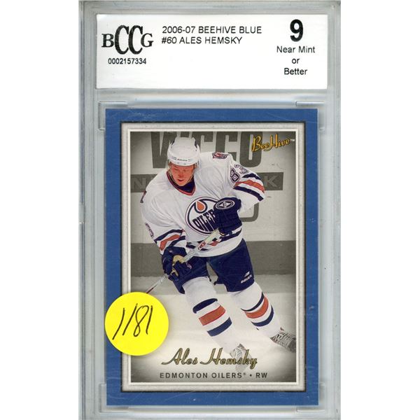 Ales Hemsky 2006-2007 Beehive Blue #60 Upper Deck  BCCG graded 9 NM or better