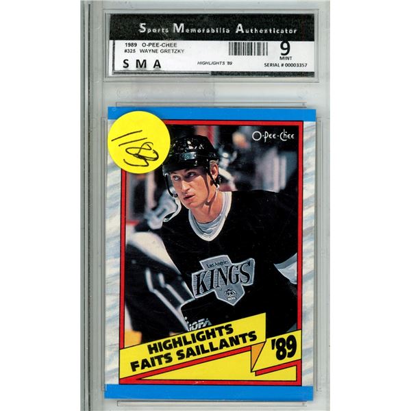 Wayne Gretzky 1989 O-PEE-CHEE #325 Highlights SMA graded 9 mint