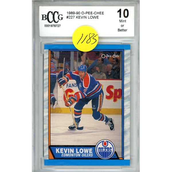 graded 10 Gem Mint  Kevin Lowe 1989-90 O-PEE-CHEE #227 BCCG graded 10