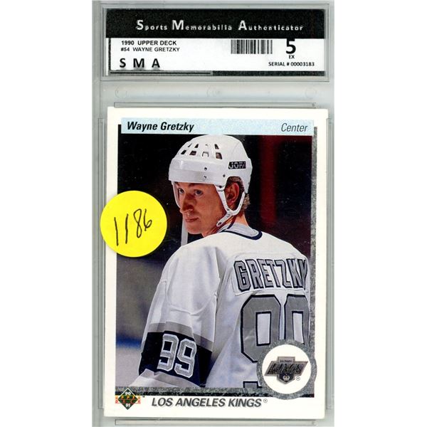 Wayne Gretzky 1990 Upper Deck #54 Los Angeles Kings SMA graded 5 Ex