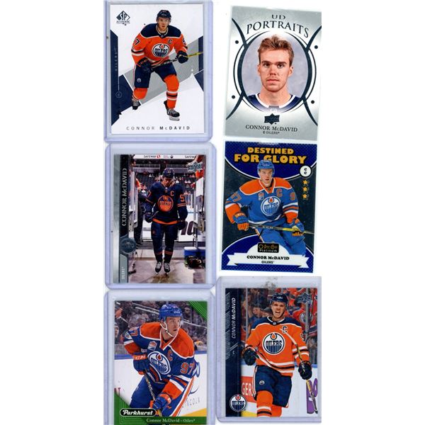 6 pcs Connor Mcdavid 2018-2019 SP Authentic Hockey #20 + 2018-19 Upper Deck Series 1 Hockey #P-23 + 