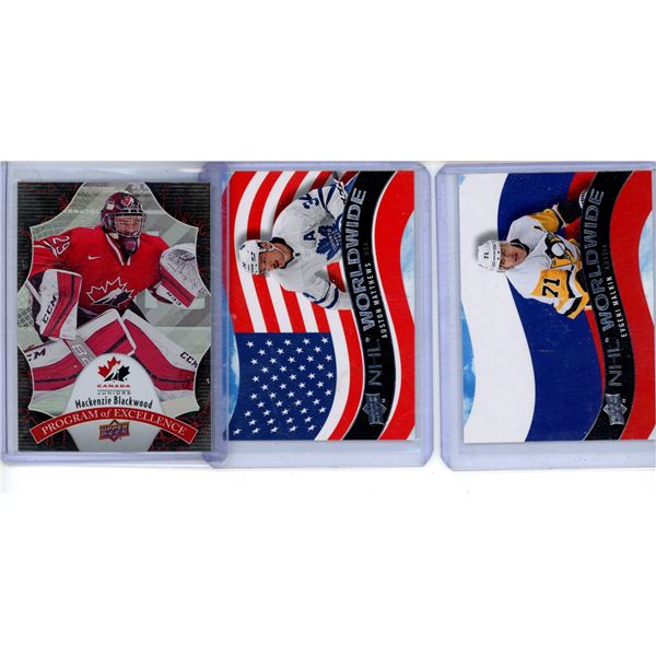 hockey card lot includes Auston Matthews Evgeni Malkin Mackenzie Blackwood