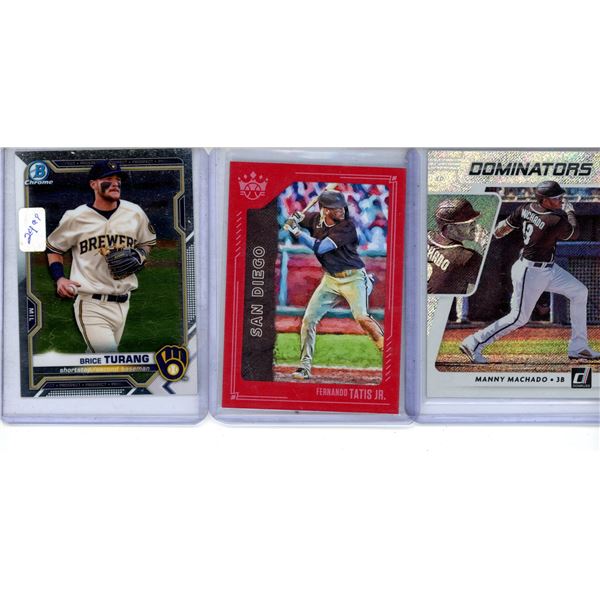 Baseball card lot includes Bowman Chrome prospects and Tatis, Manny Machado