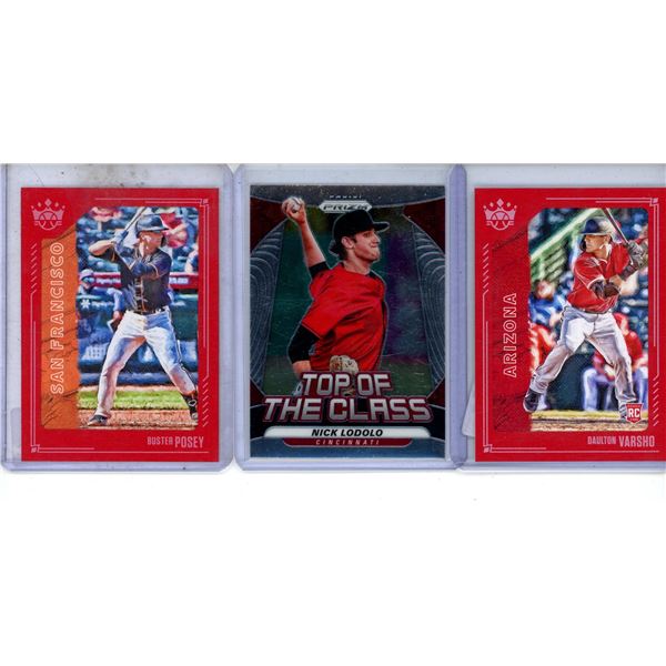 modern baseball card lot includes rookie and Buster Posey