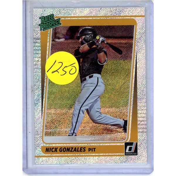 Nick Gonzales rookie card 2021 Panini Donruss - Rated Prospects - Rapture #RP6