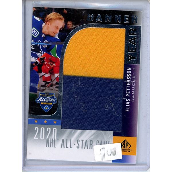 Elias Pettersson 2020-21 Upper Deck SP Game Used - 2020 NHL All-Star Game Banner Year Relics #AS20-E