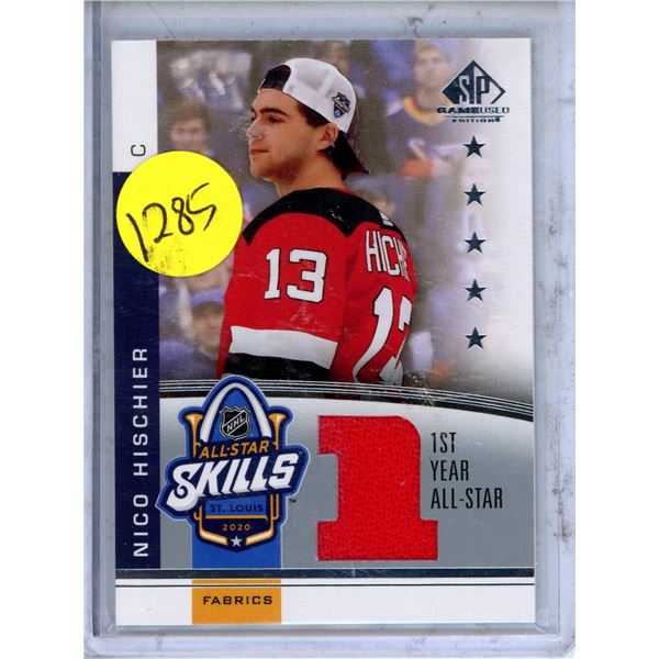 Nico Hischier 2020-21 Upper Deck SP Game Used - 2020 NHL All-Star Skills Fabrics 1st Year #AS1-NH