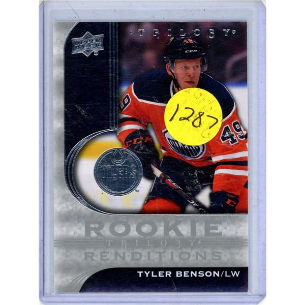 Tyler Benson rookie card 2020-21 Upper Deck Trilogy - Rookie Renditions #RR-10