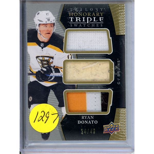 Ryan Donato 2018-19 Upper Deck Trilogy Honorary Triple Swatches #HTSRD