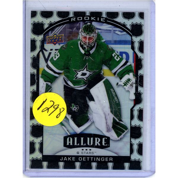 Jake Oettinger rookie card 2020-21 Upper Deck Allure #91
