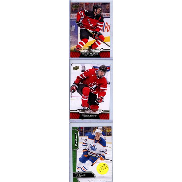 Connor McDavid hockey card lot, inc team Canada