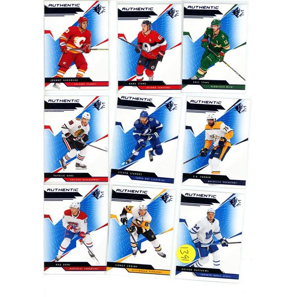 9 Card SP Authentic Lot Auston Matthews, Sidney Crosby, Stamkos, Stall, Stone