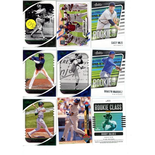 9 Baseball cards modern lot includes rookies