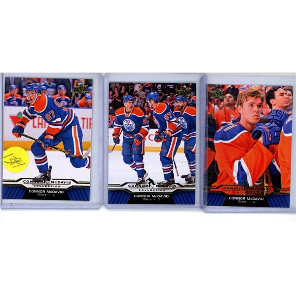 3 Connor McDavid  hockey card lot