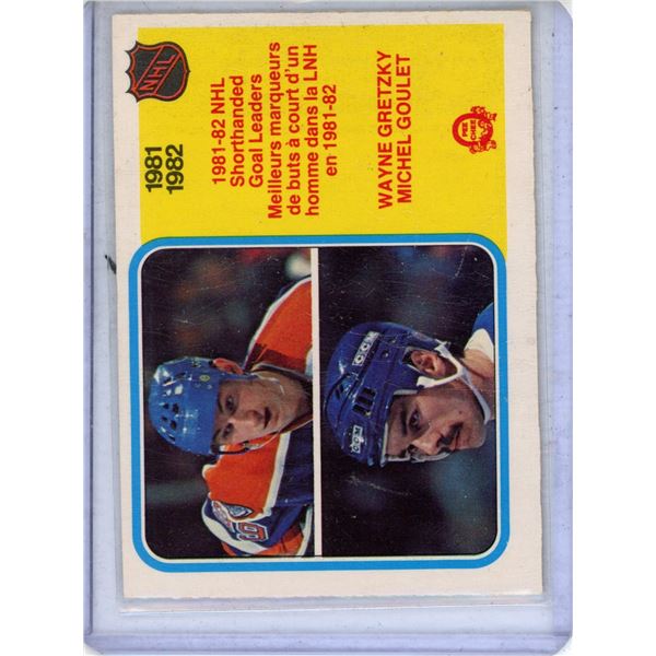 1982-83 O-Pee-Chee  hockey card #237 - Wayne Gretzky Michel Goulet