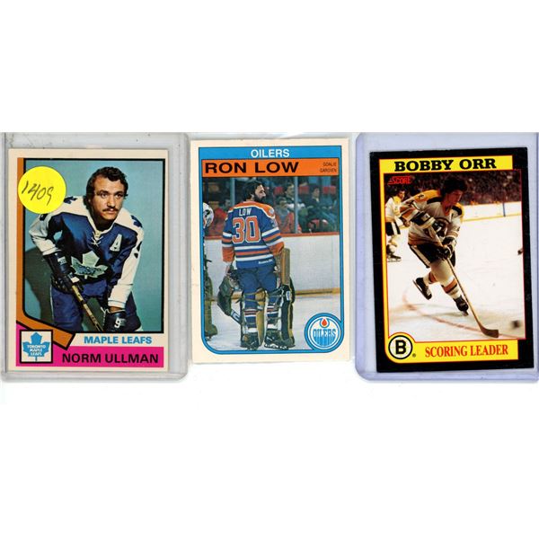 3 vintage hockey from 70s to 90s includes Bobby Orr