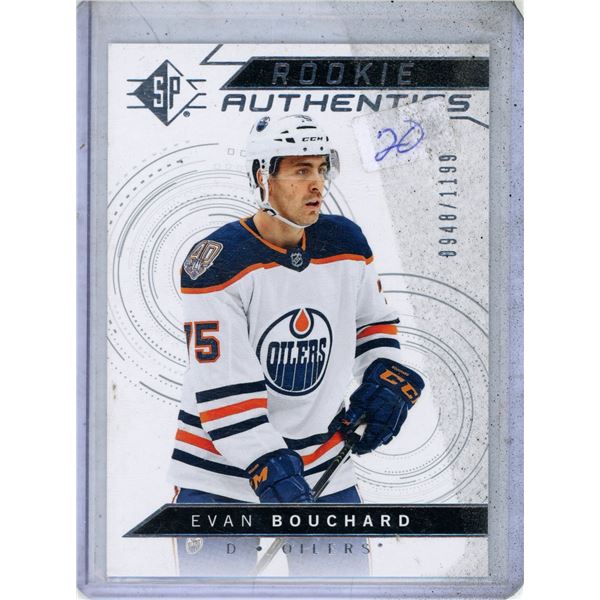 2018-19 SP rookie serial numbered  #104 - Rookie Authentics - Evan Bouchard /1199