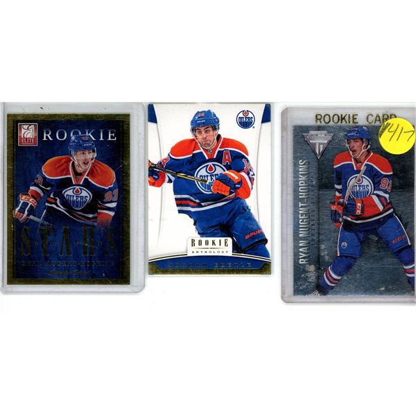 3 card lot Oilers rookie stars