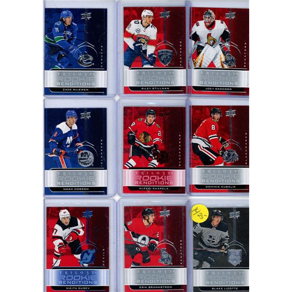 9 rookie Renditions card lot Upper Deck