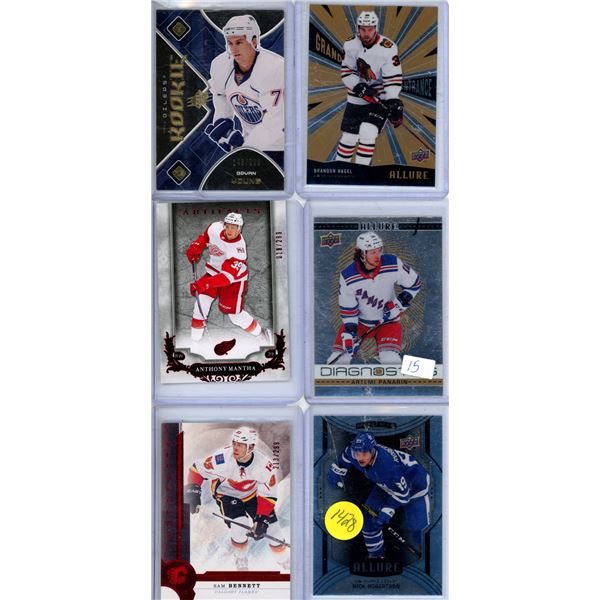 6 cards includes serial numbered rookie  hockey cards upper deck