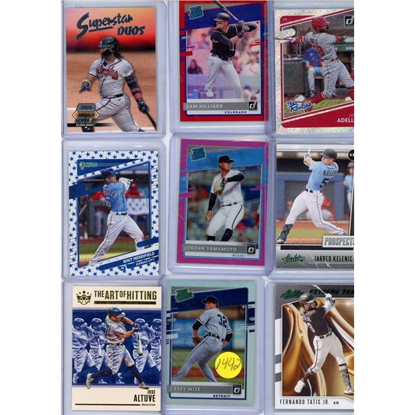 9 baseball card lot, includes rookies and Ronald Acuna Jr, Fernando Tatis JR