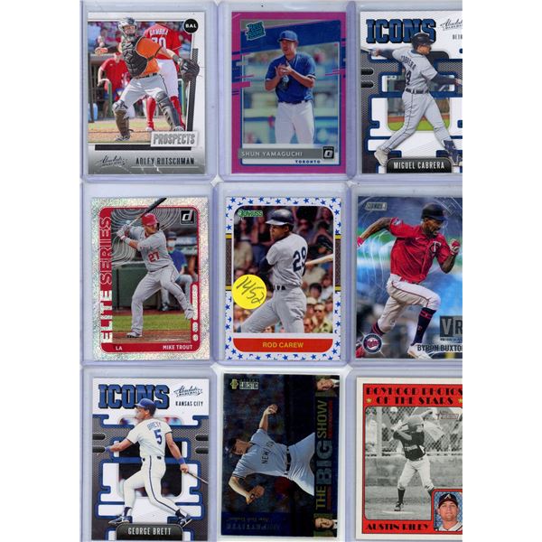 9 Baseball card lot includes rookie and Mike Trout George Brett