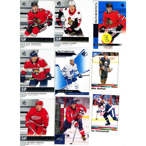 9 hockey cards includes early Austin Matthews and Ovechkin checklist