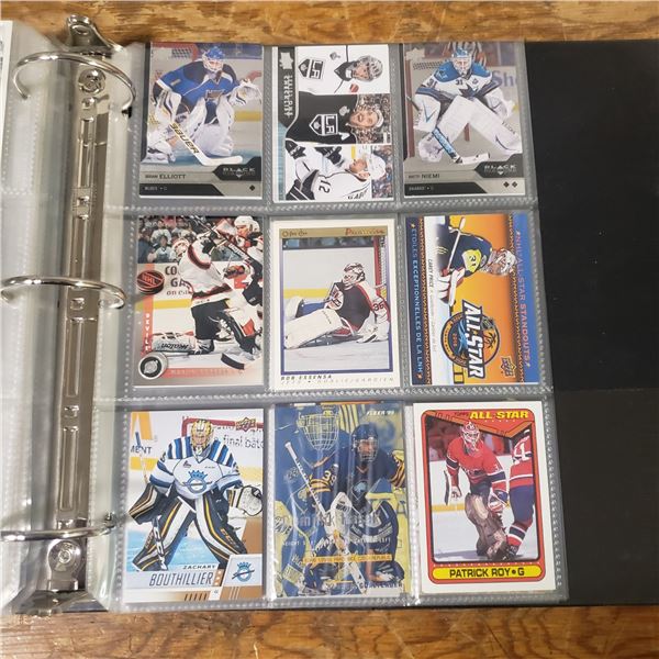 binder of goalies includes rookies . All cards and time periods. Upper Deck OPC  might have a couple