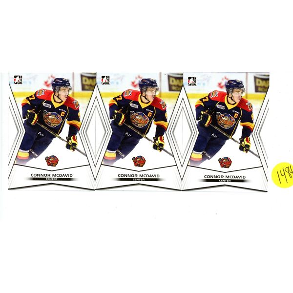 3 rookie Connor McDavid hockey cards2014-15 Leaf In the Game CHL Top Prospects - Draft Rookies #01 -
