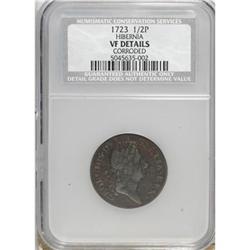 1723 1/2P Hibernia Halfpenny VF20 CSN